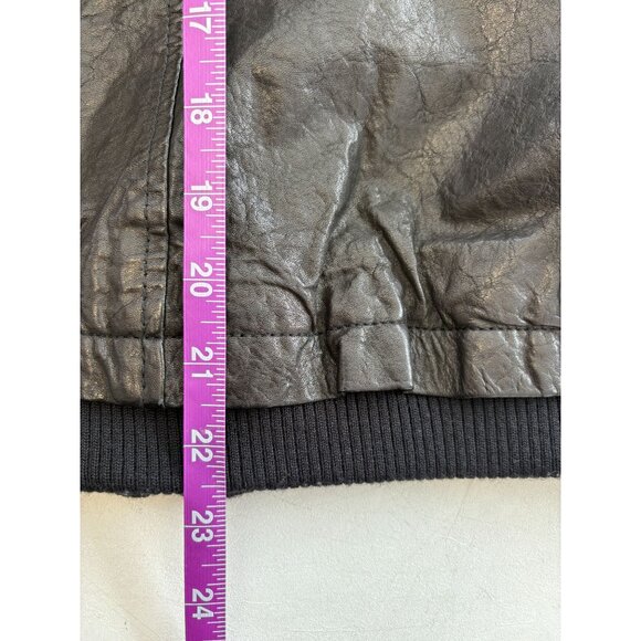 Kenneth Cole Black Leather Bomber Jacket, Men's Sz Medium - Picture 8 of 8